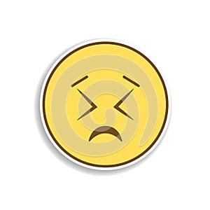 insistence colored emoji sticker icon. Element of emoji for mobile concept and web apps illustration