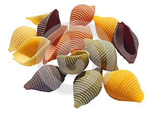 Insolated colored pasta