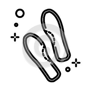 Insole isolated line icon, orthopedics and gait correction photo