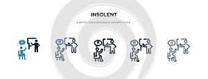 Insolent icon in different style vector illustration. two colored and black insolent vector icons designed in filled, outline, photo