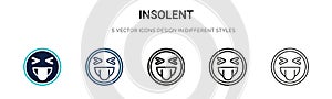 Insolent icon in filled, thin line, outline and stroke style. Vector illustration of two colored and black insolent vector icons photo