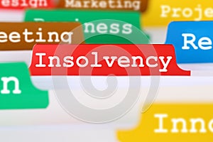 Insolvency, bankruptcy or liquidation business concept register photo