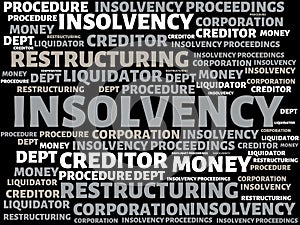 INSOLVENCY - image with words associated with the topic INSOLVENCY, word, image, illustration