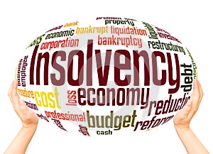 Insolvency word cloud sphere concept