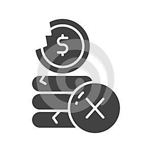 Insolvent icon vector image. photo