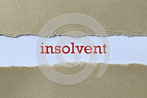 Insolvent word on white