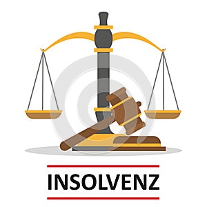 Insolvenz Flat Paragraphs Scale Gavel