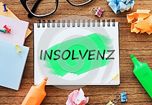 Insolvenz is the German word of bankruptcy from a law book