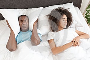 Insomnia from snoring, interfere with sleep and health problems photo