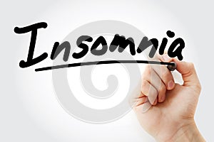 Insomnia text with marker