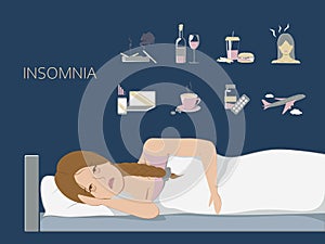 Insomnia vector illustration