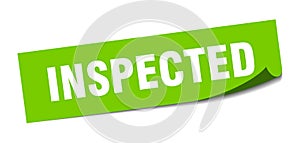 inspected sticker. square isolated label sign. peeler