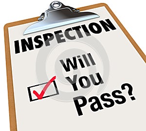 Inspection Checklist Clipboard Will You Pass Words