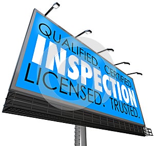 Inspection Qualified Certified Licensed Trusted Billboard Advert photo