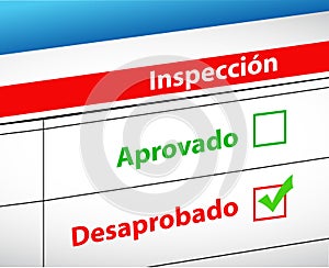 Inspection Results passed or fail