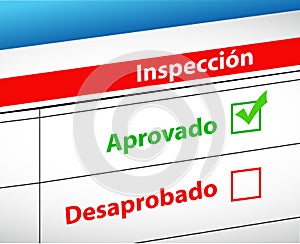 Inspection Results passed and fail selection