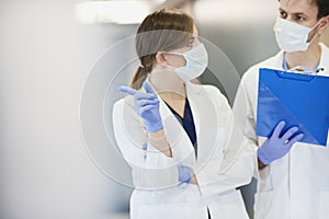 Inspection of two doctors in hospital