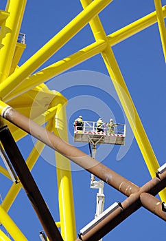 Inspection of wind turbine bases being constructed on the River Tyne