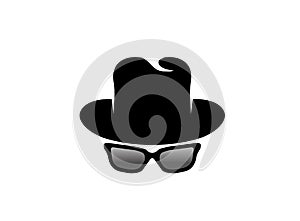 Inspector hat and glasses logo photo