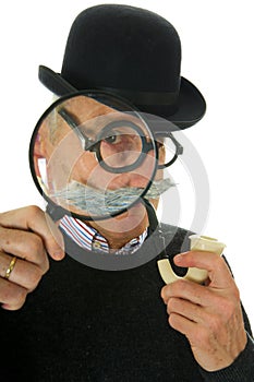 Inspector with magnifier