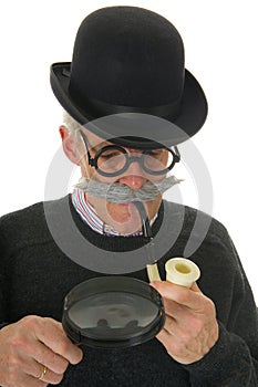 Inspector with magnifier