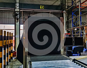 Inspectors or X-ray scanner machine, conveyor lines for air safety in interior warehouse cargo for inspections shipment and goods