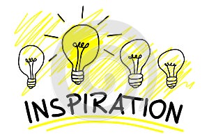 Inspiration Business Concept With a Single Light Bulp