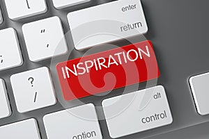 Inspiration CloseUp of Keyboard. 3D.
