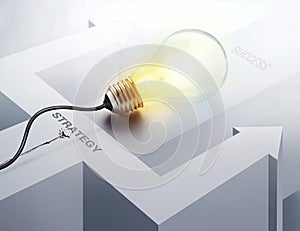 Inspiration concept light bulb for business idea success