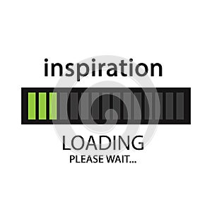 Inspiration loading. Please wait. Flat design illustration on white background.