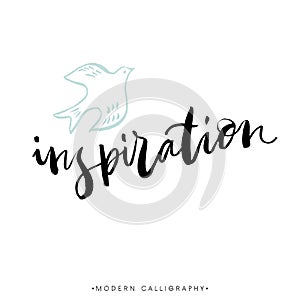 Inspiration. Modern brush calligraphy. Handwritten ink lettering