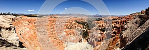 Inspiration Point panorama, Bryce Canyon, blue sky