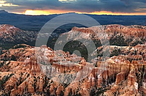 Inspiration Point prepares for morning sunlight across Bryce Canyon National Park.