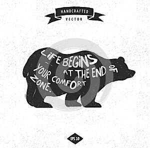 Inspiration quote hipster design label - Bear