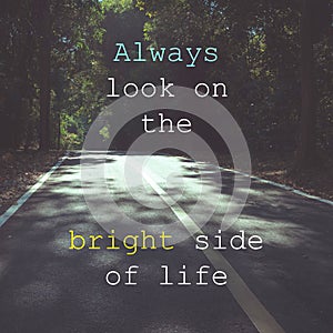 Inspiration Quote and Light on the Road