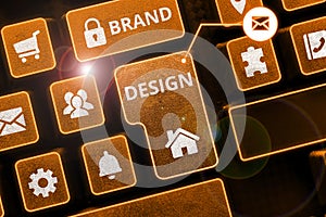 Inspiration showing sign Brand Design. Business showcase visual elements that make up the corporate or brand identity