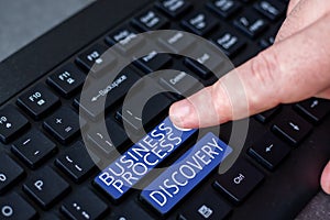 Inspiration showing sign Business Process Discovery. Business overview implemented to accomplish a target organizational