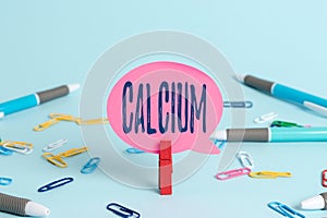 Inspiration showing sign Calcium. Business idea fifth most abundant element in the human body Silverwhite metal Colorful