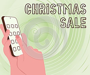 Inspiration showing sign Christmas Sale. Business idea period during which a retailer sells goods at reduced prices