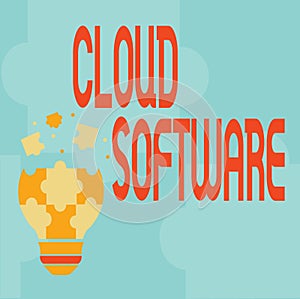 Inspiration showing sign Cloud Software. Internet Concept Programs used in Storing Accessing data over the internet