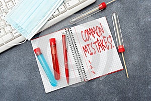 Inspiration showing sign Common Mistakes Question. Concept meaning repeat act or judgement misguided making something