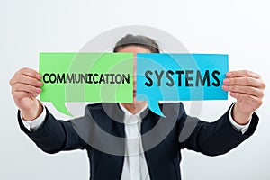 Inspiration showing sign Communication Systems. Business showcase Flow of Information use of Machine to transmit signals