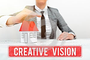 Inspiration showing sign Creative Vision. Business approach process of purposefully generating visual mental imagery New