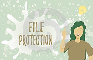 Inspiration showing sign File Protection. Business overview Preventing accidental erasing of data using storage medium