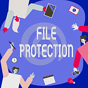 Inspiration showing sign File Protection. Business overview Preventing accidental erasing of data using storage medium