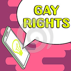 Inspiration showing sign Gay Rights. Internet Concept equal civil and social rights for homosexuals individuals