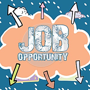 Inspiration showing sign Job Opportunity. Internet Concept an opportunity of employment or the chance to get a job