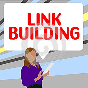 Inspiration showing sign Link Building. Business approach SEO Term Exchange Links Acquire Hyperlinks Indexed