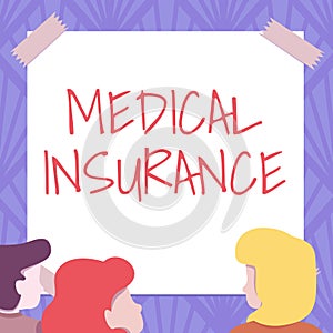 Inspiration showing sign Medical Insurance. Business approach reimburse the insured for expenses incurred from illness photo