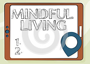 Inspiration showing sign Mindful Living. Word Written on Fully aware and engaged on something Conscious and Sensible